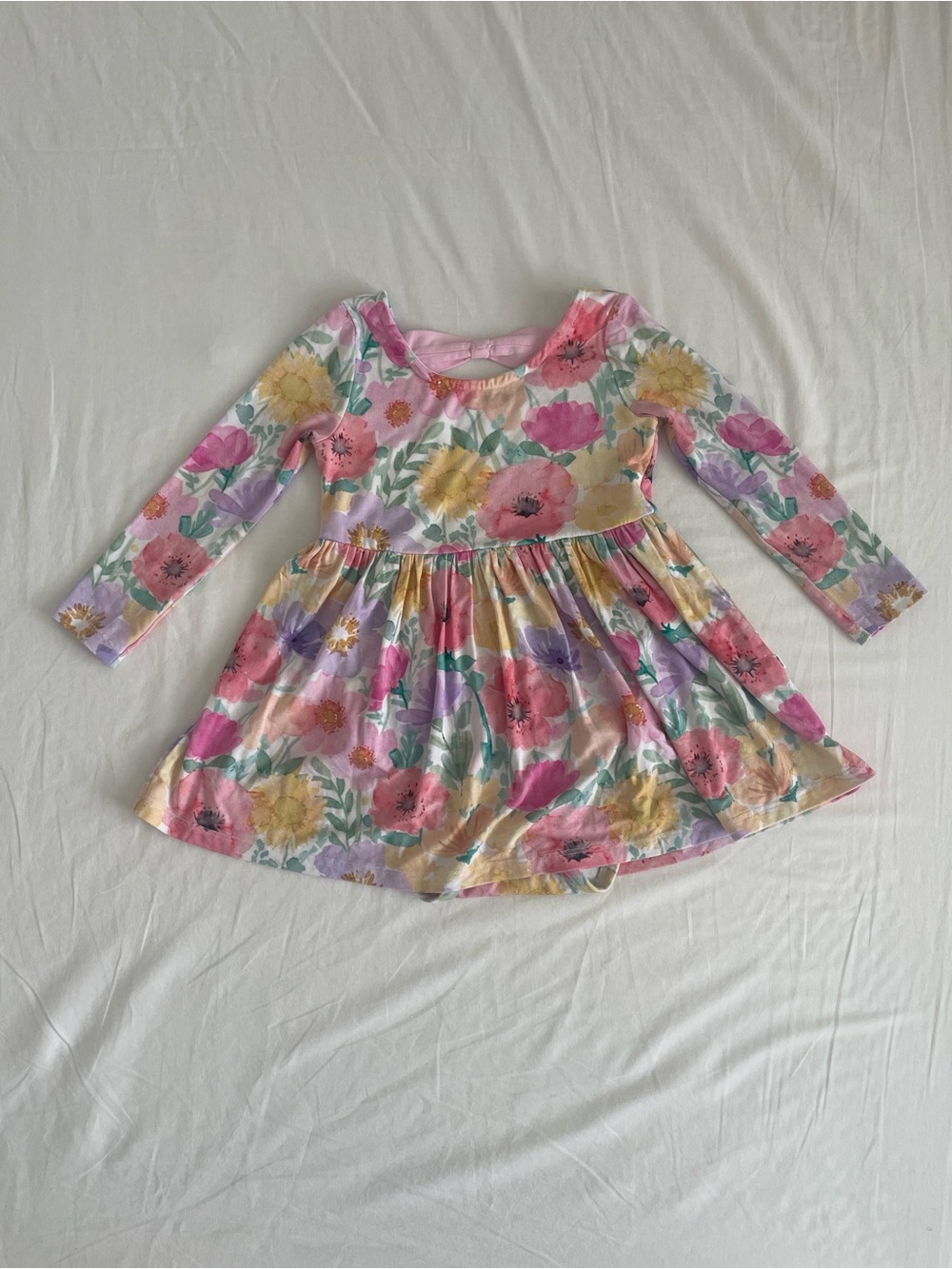 Little Sleepies Play Pink Floral Long Sleeve Twirl Dress 18-24M (VGUC)